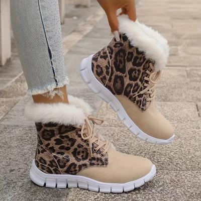 Damen Winter Pelzige Rutschfeste Plateau-Sneaker/Stiefel - Dicke Plateau-Höhenerhöhung