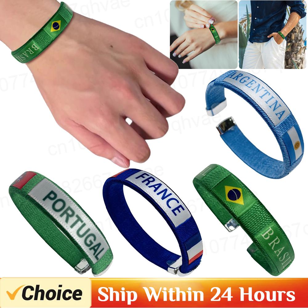 Länderflaggen Armband Durchmesser 65mm Nationalflaggen Armreif Länderflaggen Armband Souvenir für Fußballspiel Anfeuern