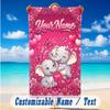 Elephant Theme Beach Towel Personalized Custom Name & Text Soft Quick Dry Beach Towel for Swimming Travel