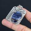 Sodalite Gemstone Unique Anniversary Art Deco Wedding Trendy Pendant 925 Silver