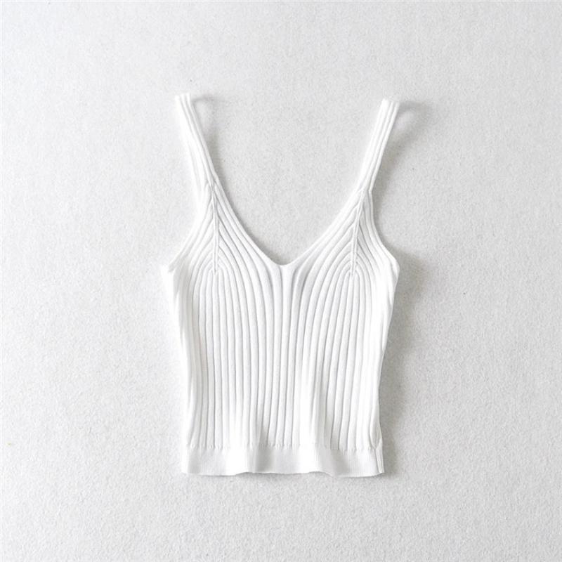 Sexy Crop Tops Pletené Halter Tílko Ženy Léto Camis Košilka bez zad Móda Žebrovaný top s trubkou Dámská zkrácená vesta bez rukávů