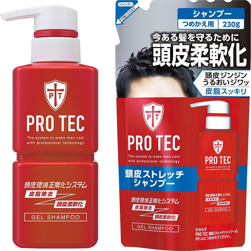 

PRO TEC Scalp Stretch Shampoo, Pump 300g + Refill 230g Set (Quasi-drug)