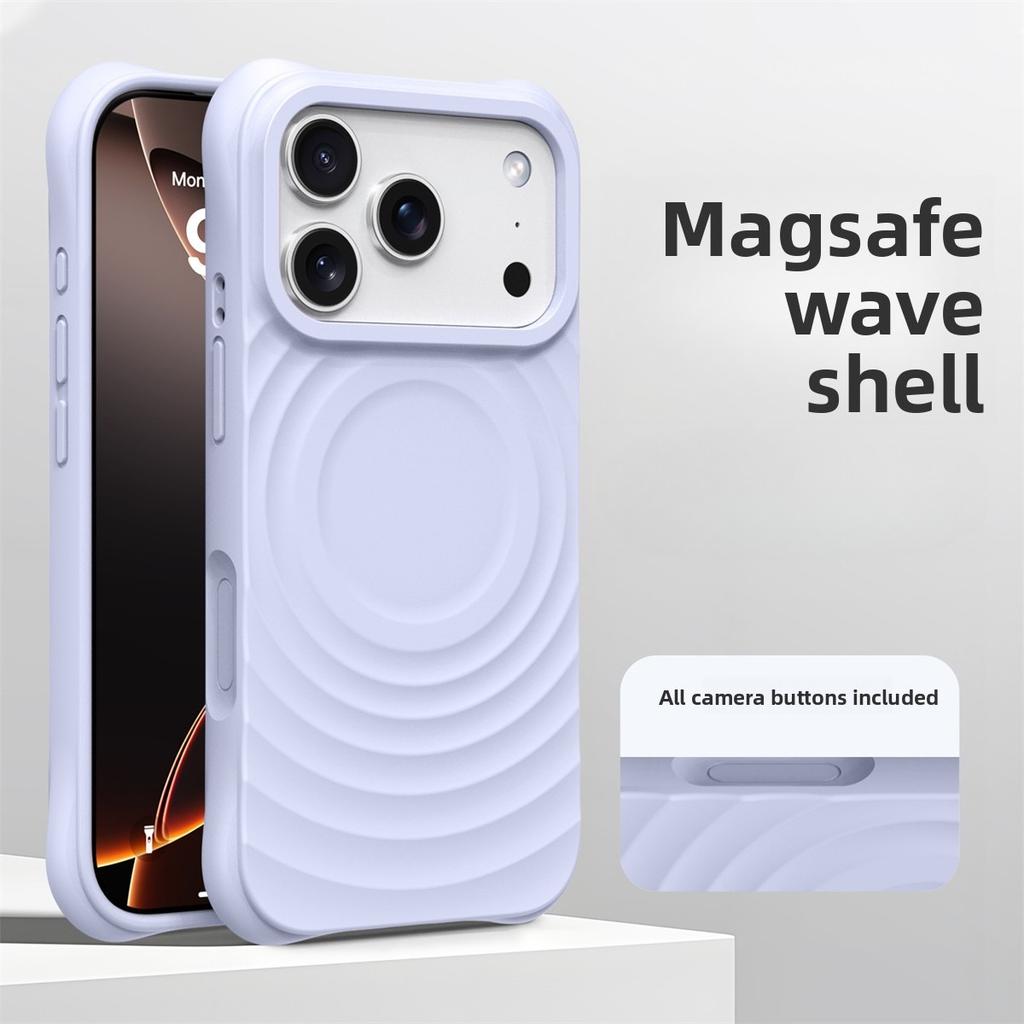 Water Ripple Silicone For Magsafe Wireless Charge Magnetic Phone Case For iPhone Air 17 16 15 14 Pro Max Soft Shockproof Cover