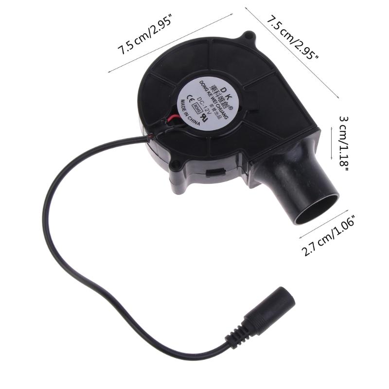 12V 7530 Soffiatori d'Aria Elettrici per Cottura Accendifuoco Ventola BBQ con Condotto d'Aria da 2,7 cm Ventola da Cottura Strumenti per Fornelli