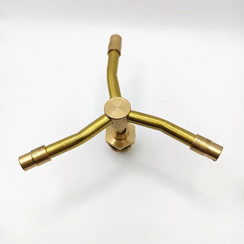 Copper Triple and Quad Pronged 360° Rotating Garden Sprinkler