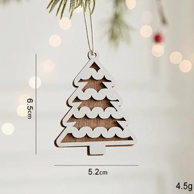 5/10Pcs Christmas Decorations Wooden Crafts Pendants Retro Carving Christmas Tree Pendants Xmas Gifts Ornaments For Home