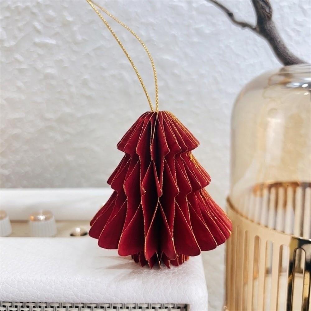 Paper Christmas Tree Honeycomb Ball Solid Color Christmas Tree Decoration  Birthday