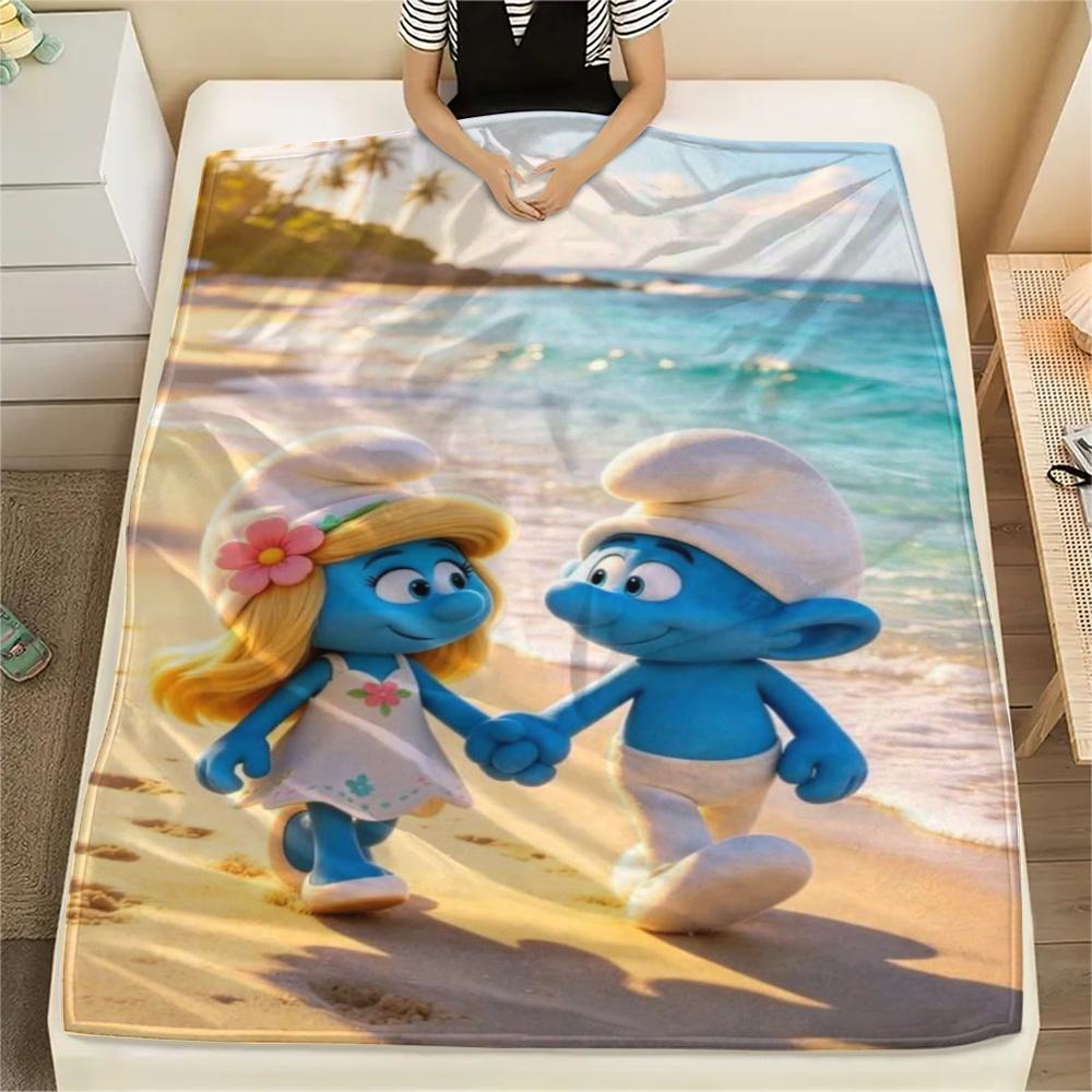 Smurfs Hands Beach Blanket Sofa Blanket Blanket Machine Washable Digital Printing Sheet