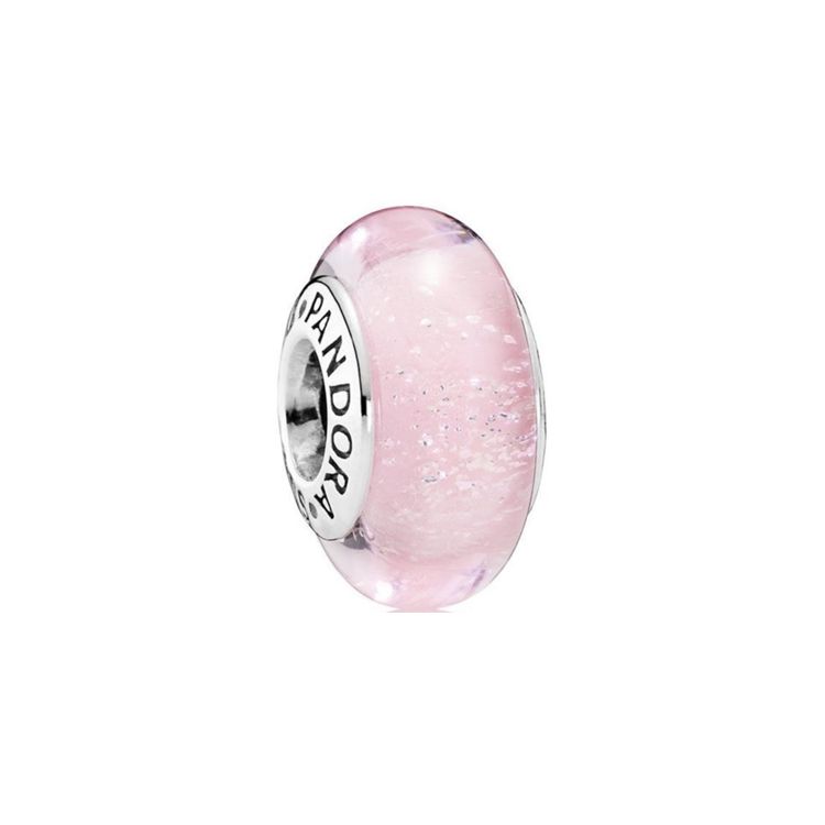 Pandora Disney Sleeping Beauty Glow In The Dark Glass Charm Women Charm Light-Pink 791658 F,Silver