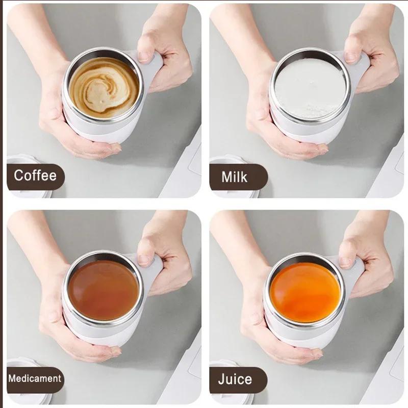Magnetic Mug Automatic Mixing Cup Portable Coffee Cup Rotating Electric Stainless Steel Mug Lazy Milk Shake Rotating Water Cups