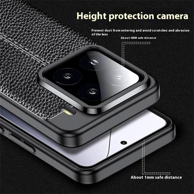 For Xiaomi 15 Pro Case Litchi Texture TPU Flexible Phone Cover,Black