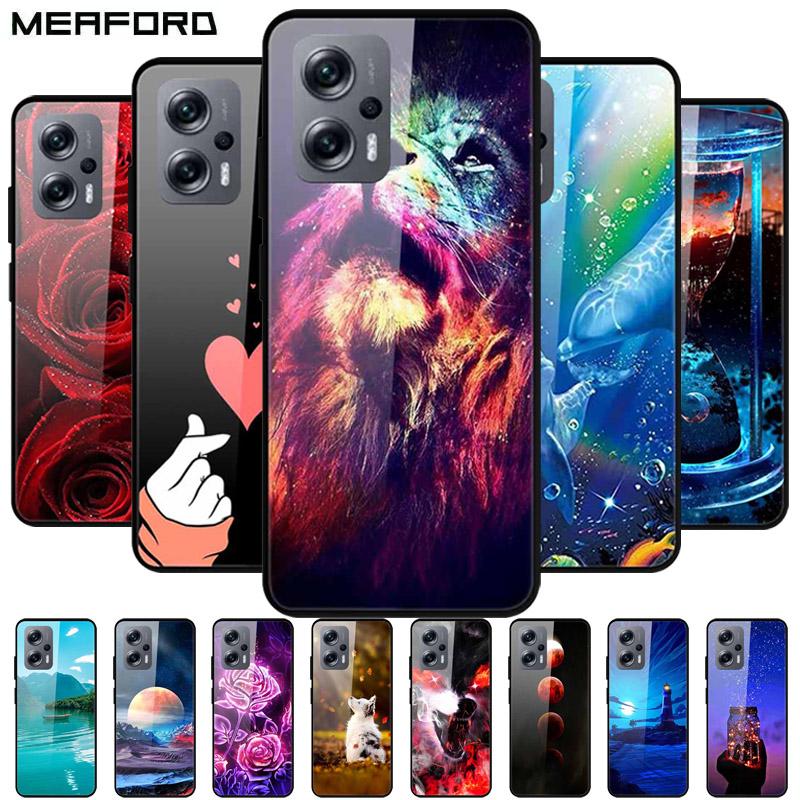 For Poco X4 GT Case Shockproof Tempered Glass Hard Back Cover For Xiaomi Poco X4 GT 5G Soft Bumper Coque PocoX4 GT X4GT Case