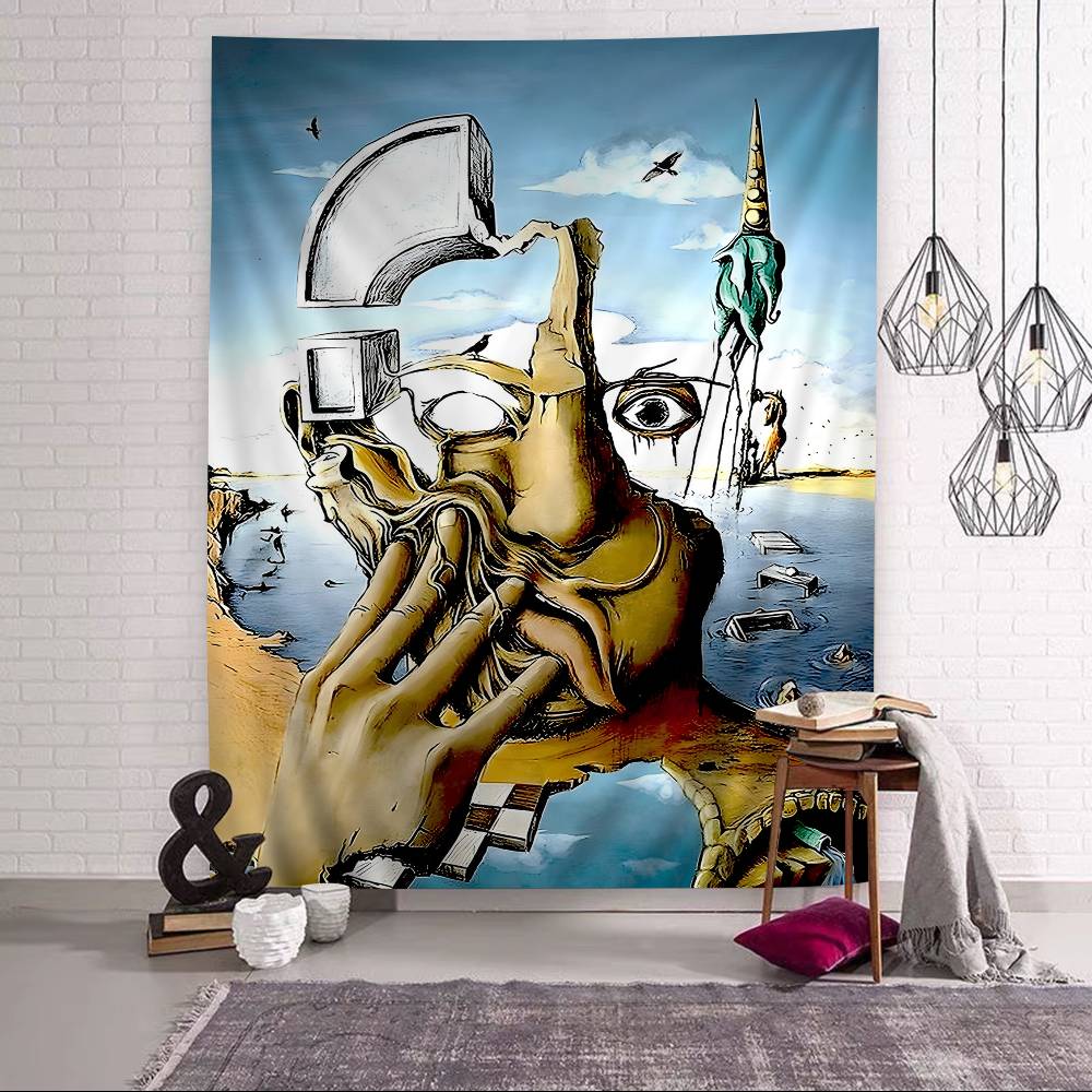 S-Salvador Dali Abstract Art Printed Large Wall Tapestry Cheap Hippie Wall Hanging Bohemian Wall Tapestries Mandala INS