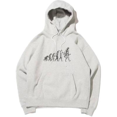 Grafik Baskılı Kapüşonlu Sweatshirt Erkek Üstler Gri FQ6898-050