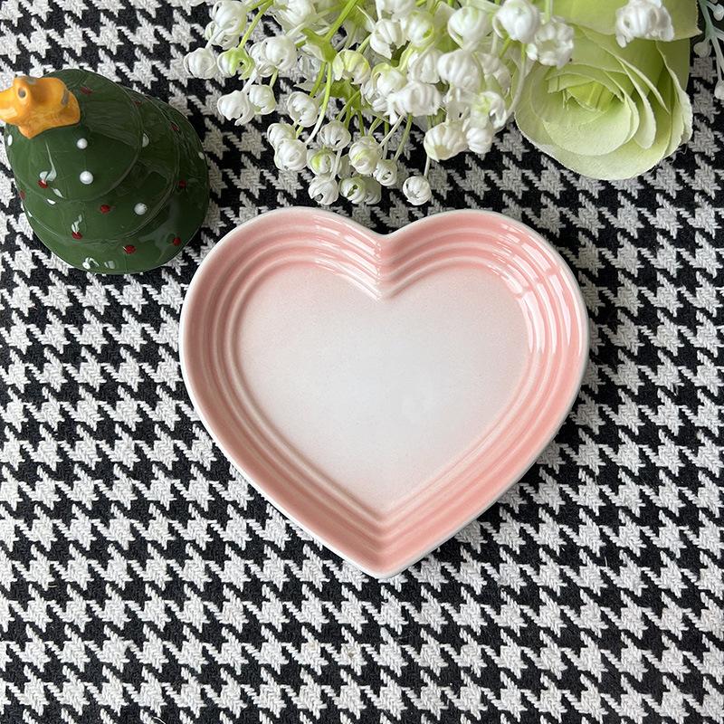 Ceramic Cat Bowl Extra Heart-Shaped Wide Anti Vomiting Stress Free Design12Cm Durable Ceramic Pet Bowl For Small Cats Dogs