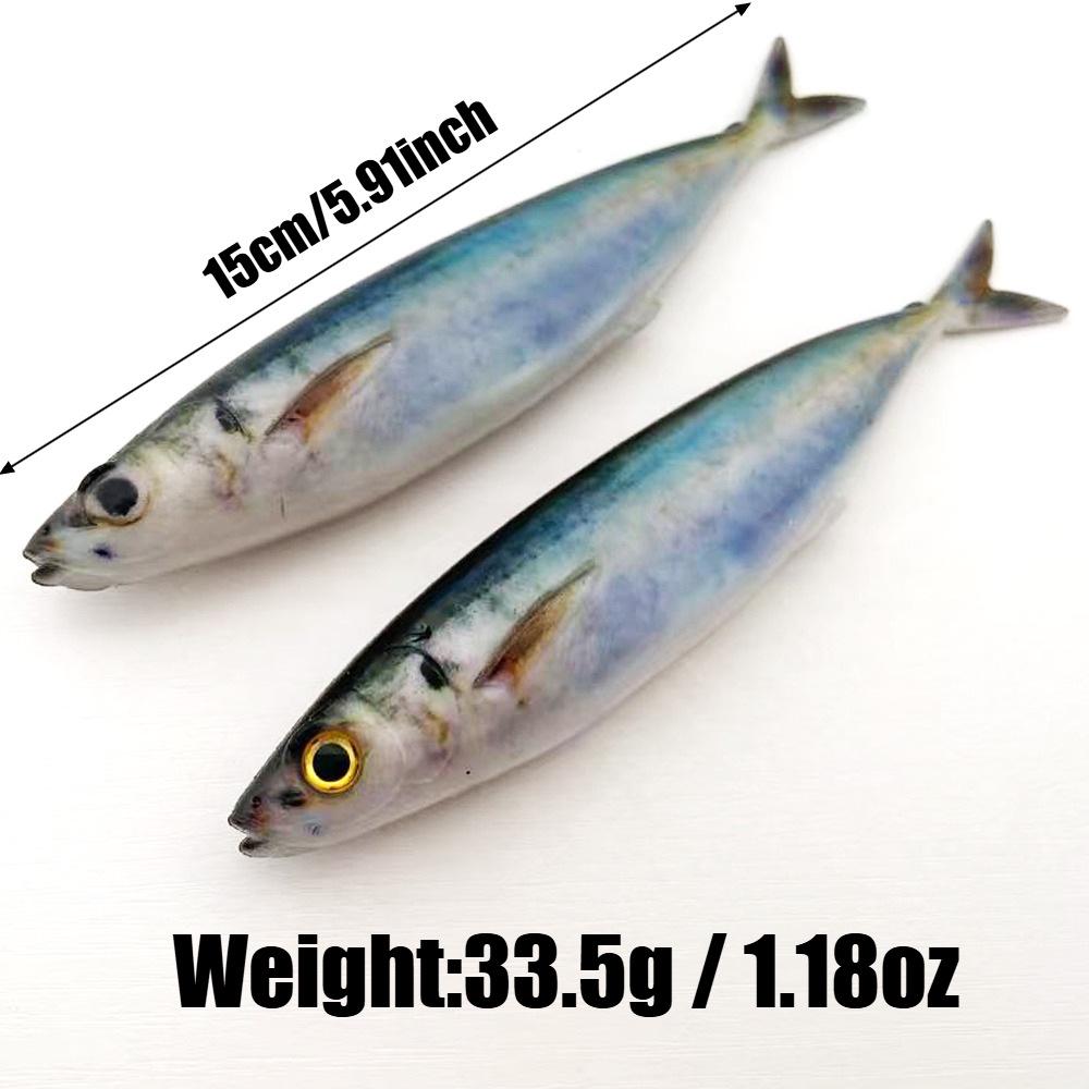 3D Barracuda Simulation Lure Set - 2 Pack, 15cm/33.5g, Soft Bait with Fish Eye Design