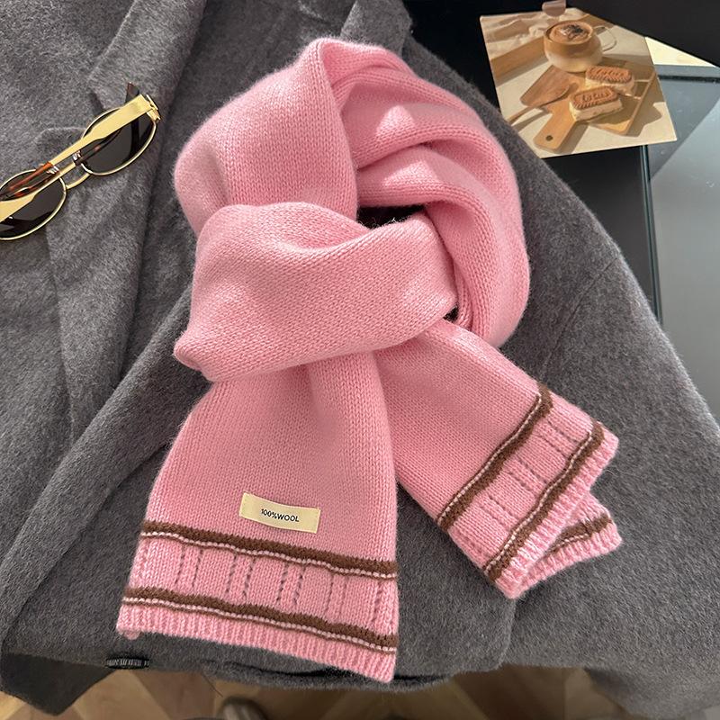 Winter Luxury Design Women Warm Knitted  Wool Scarf Solid Thicken Shawl Soft Cashmere Scarves Pashmina Neckerchief Blanket