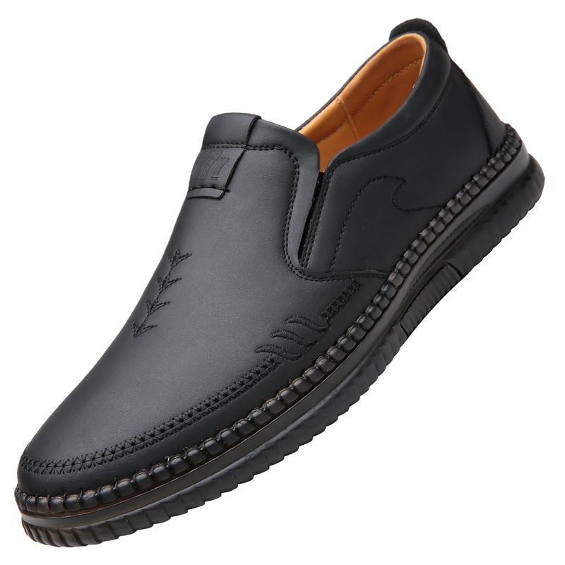 Fashion Spring Autumn Hot Selling High Quality Handmade Sole Loafers Simple Men's Leather Work Shoes Outdoor Leisure Men's Walking Shoes