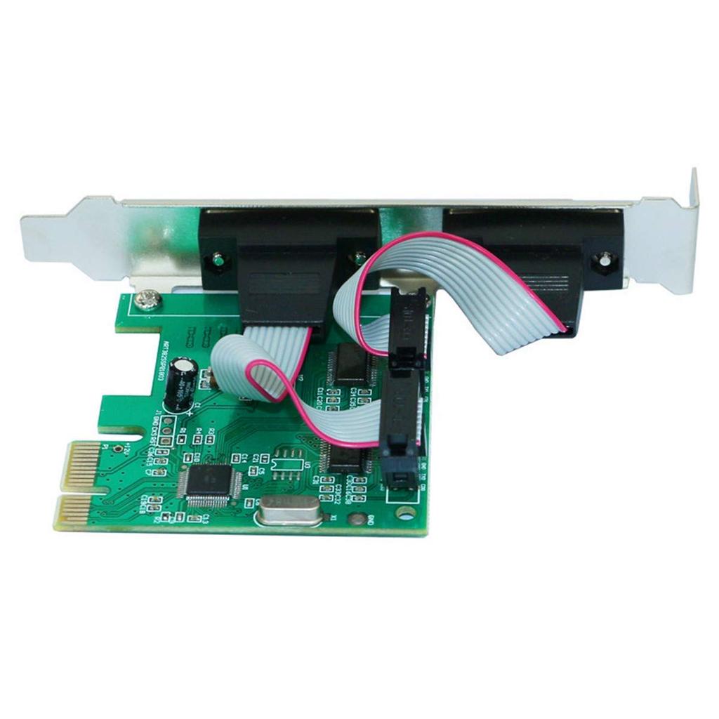 PCIE 2-Port Serial Expansion Card PCI Express To Industrial DB9 RS232 COM Port Adapter WCH382 Chip for Low-Profile Desktop PCs