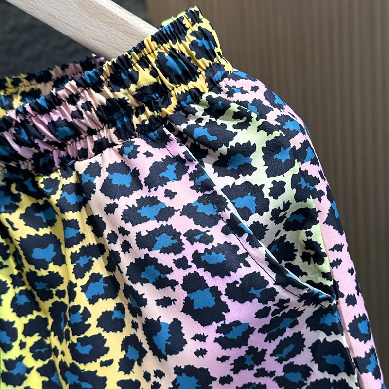 Übergröße M-7XL Sommer Shorts Herren Elastischer Bund Leopardenmuster Lässige Shorts Sommerkleidung