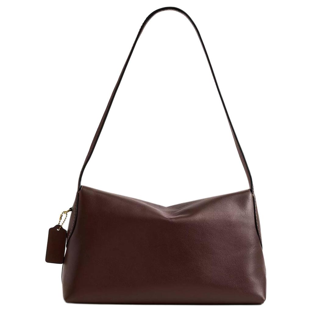 COACH Chelsea Natural Grain Cow Leather Shoulder Bag Large Women's Maple Brown CDS58-B4MPL