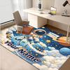 1PC Custom Name Space Astronaut Birthday Theme Floor Mat Ideal for Living Room, Game Rooms, Office, Bedroom,Floor Mat Playful Design