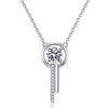 Yinbaichuan S925 Silver Moissanite Tassel Necklace for Women - Simple, Versatile Clavicle Pendant