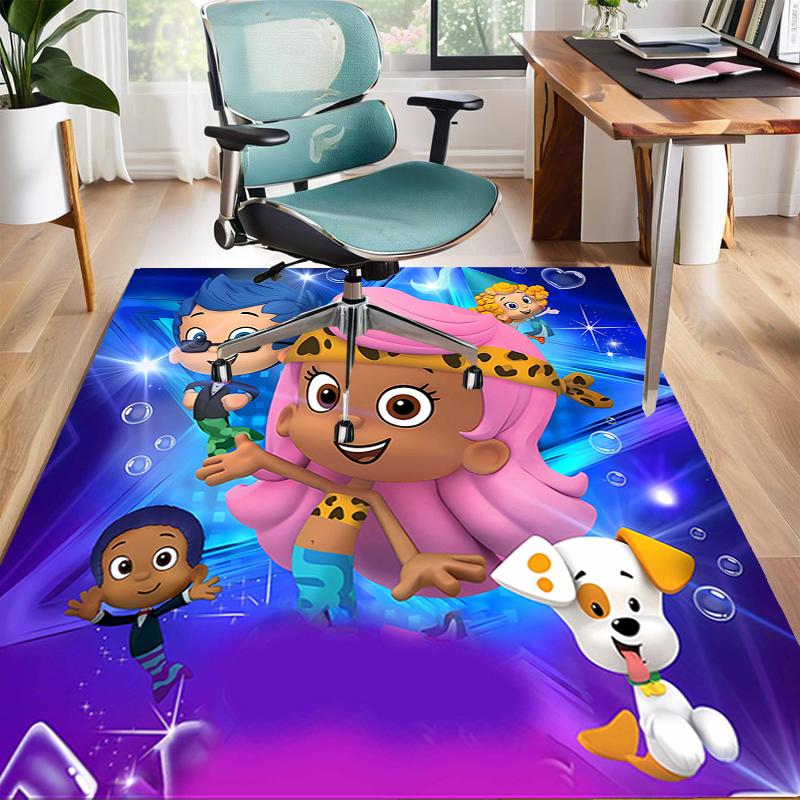 1pc Bubble guppies Design Area Rug - Non-Slip, Soft & Cozy Floor Mat for Living Room, Bedroom, Office - Indoor/Outdoor Decorative Carpet