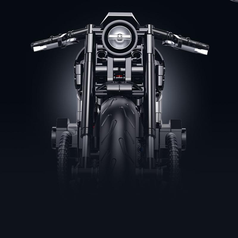 Klassische Motorrad Technische Bausteine Sets MOC Steine 1:8 Motorradmodell Weihnachtsgeschenke für Jungen Kinder Kinder Erwachsene