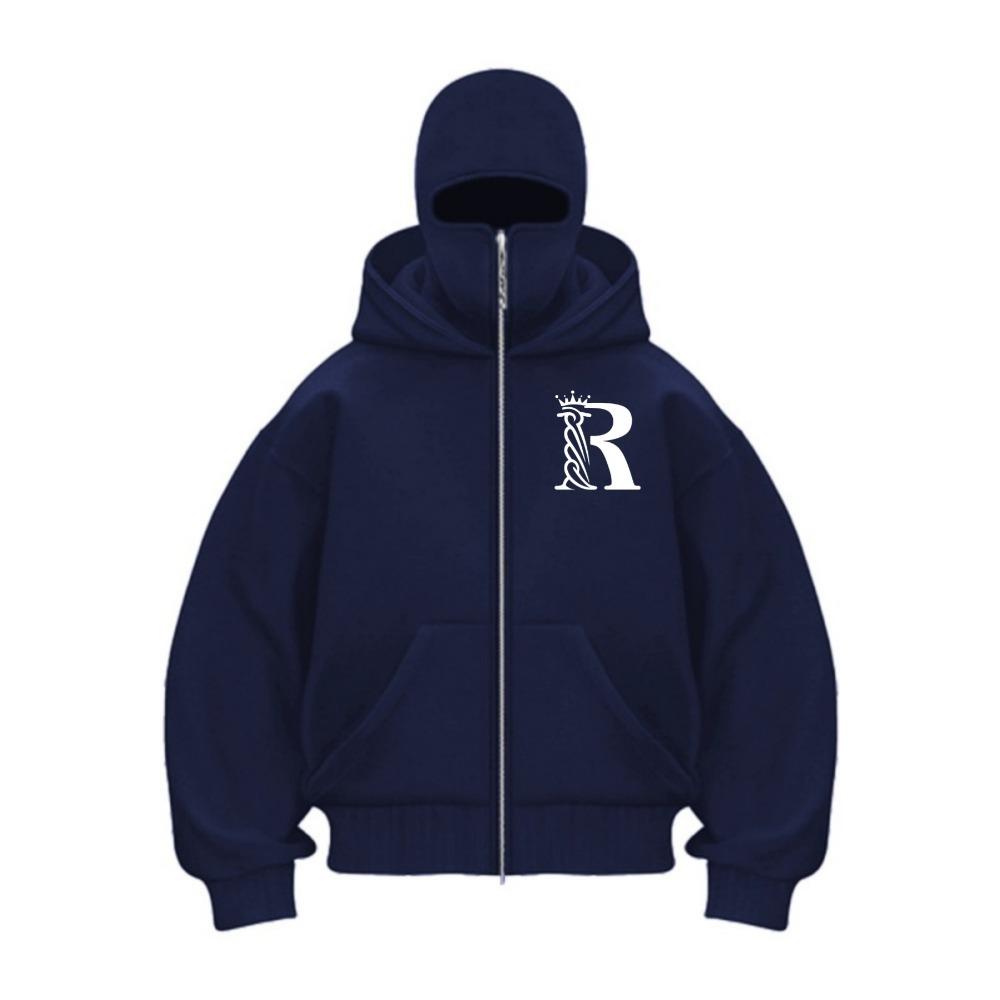 

Мужская толстовка на молнии Зимняя теплая повседневная толстовка Y2K Худи с маской Дизайн на молнии Спортивная куртка для активного отдыха XXXL