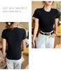 Pure cotton t-shirt, women's short sleeved slim fit, niche and beautiful Western style small shirt, T-shirt, short top JS