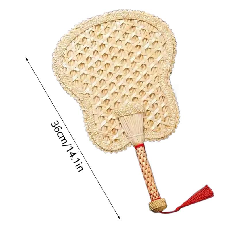 1Pcs Round Natural Pushan Environmentally Friendly Chinese Style Decorative Diy Woven Fan Cooling Fan Home Decoration Hand Fans