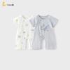 TONGTAI Infant Pure Cotton Short-Sleeve Jacquard Romper