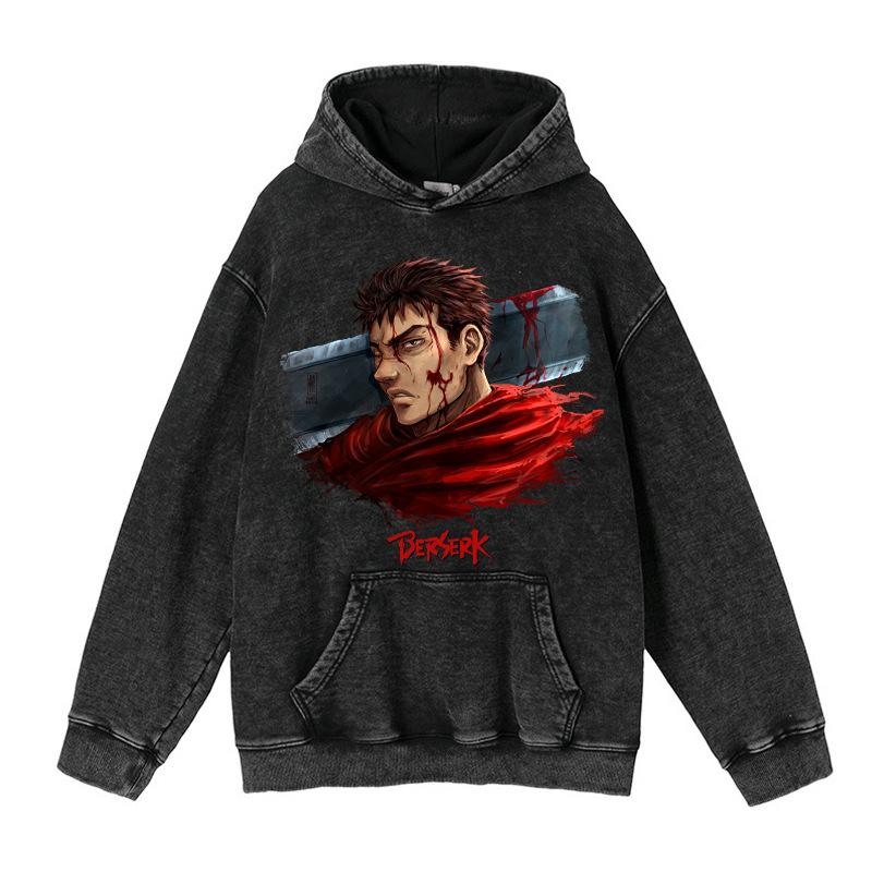 Nou Anime Peripheral Print Spălat Retro Pulover Hanorac Retro Jachetă Top Day Man