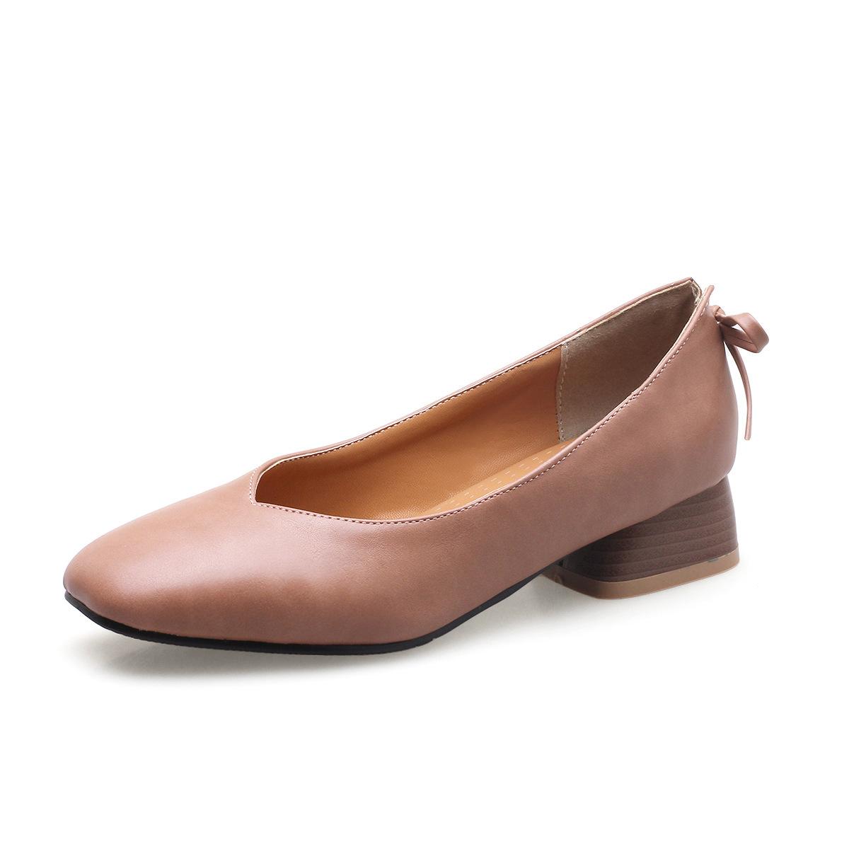 

2019 новые модные женские туфли с квадратной головкой корейской версии на толстом каблуке 33