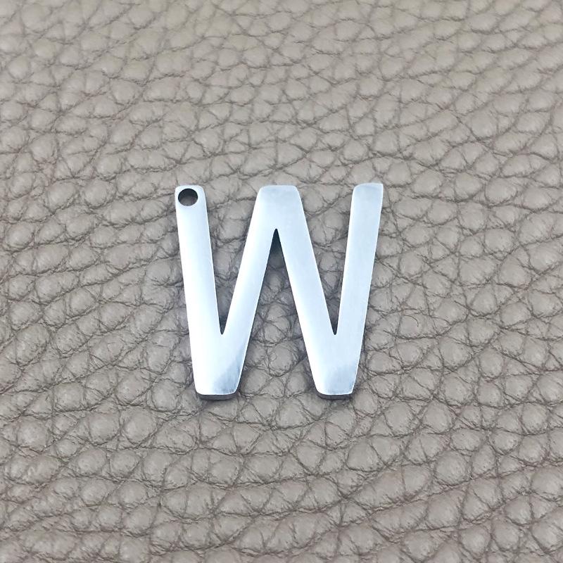 Stainless Steel Hip Hop 'W' Letter Pendant Necklace for Men and Women