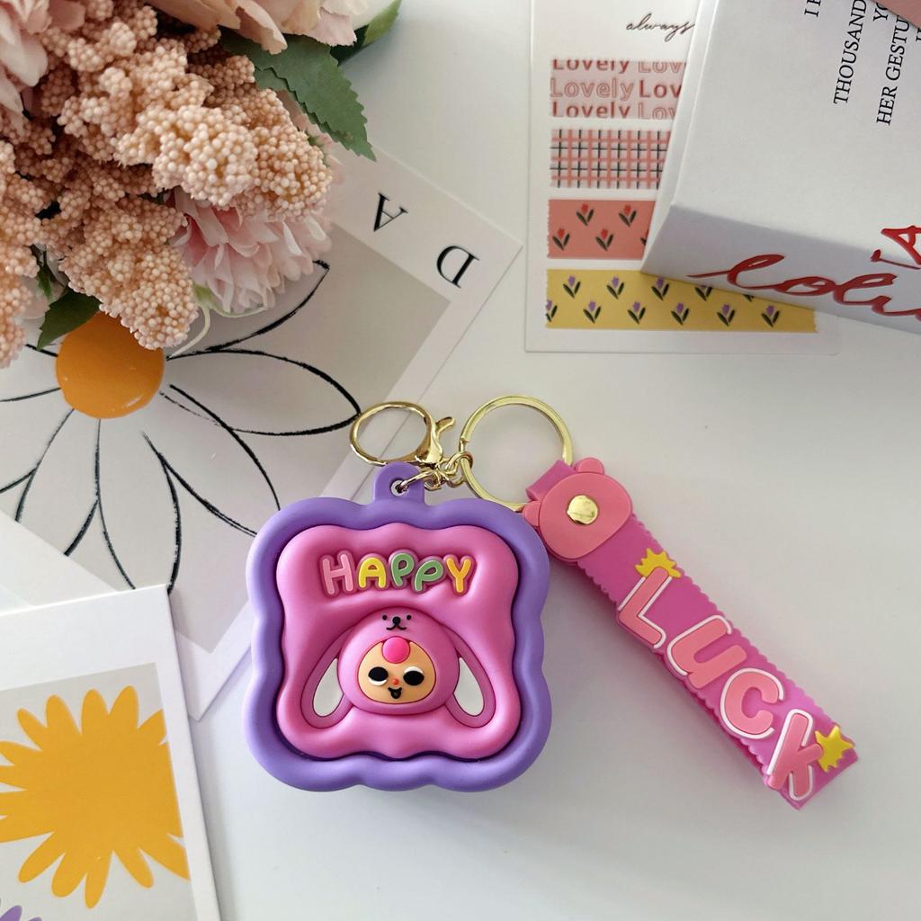 Creative Three-dimensional Cartoon Coin Bag Cute Silicone Small Square Bag Mini Keychain Student Backpack Pendant Bag Gift