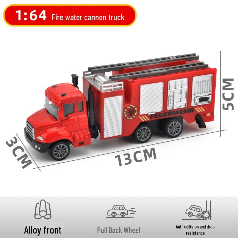 Hot-Selling Kids' Pull-Back Alloy Fire Rescue Ladder Truck Toy Model