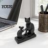 Resistant Decoration 3D Printed Modern Cat & Mouse Sculpture, Minimalist Animal Interaction Desk Decor, Matte Art Room Collectible