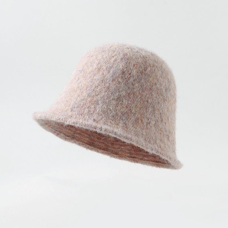 Women S Korean Style Solid Wool Winter Fisherman Hat