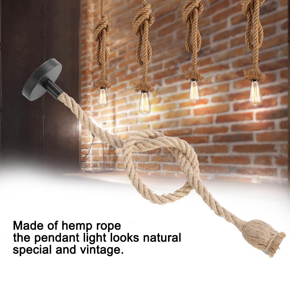 E27 Lampensockel 1m Hanfseil Kabel Elektrodraht DIY Anhänger Dekorative Lampenfassung (1 Halter)