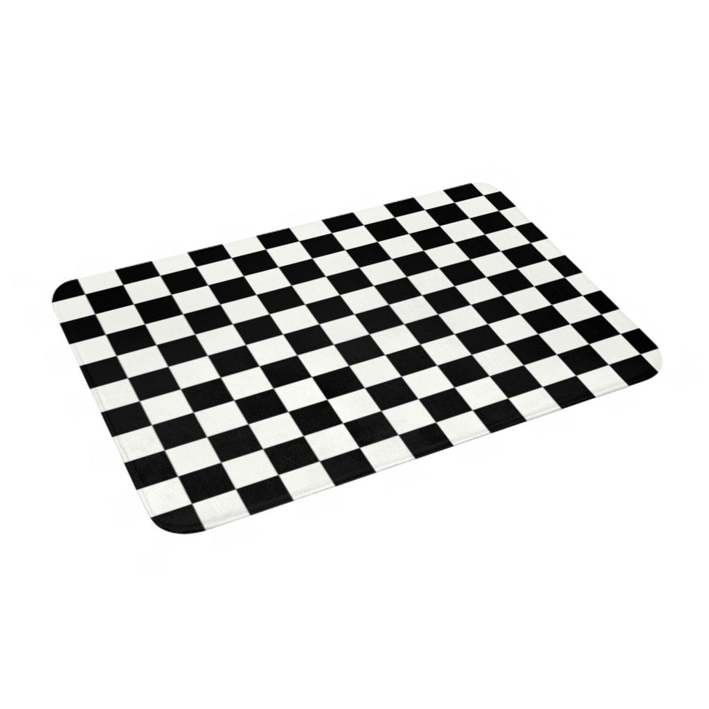Classic Checkerboard Front Door Mat Anti-Slip Indoor Absorbent Chess Board Doormat Kitchen Bedroom Entrance Rug Carpet