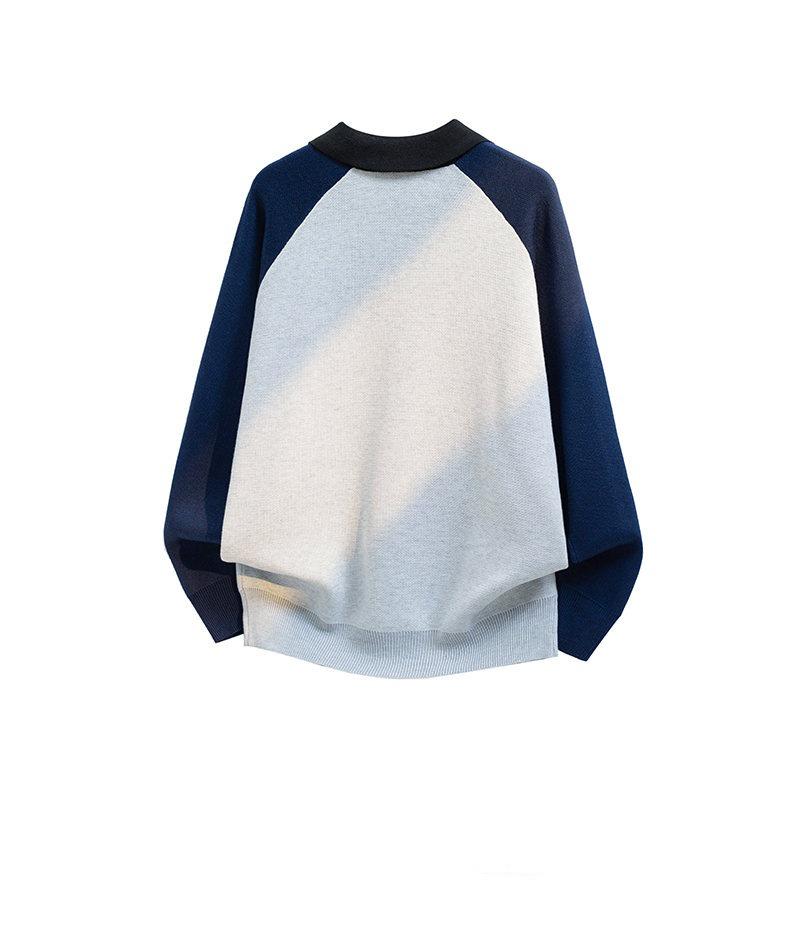 Heren V-hals Trui in Hongkong Stijl: Herfst/Winter Gebreide Polo Top met Kraag voor Tieners