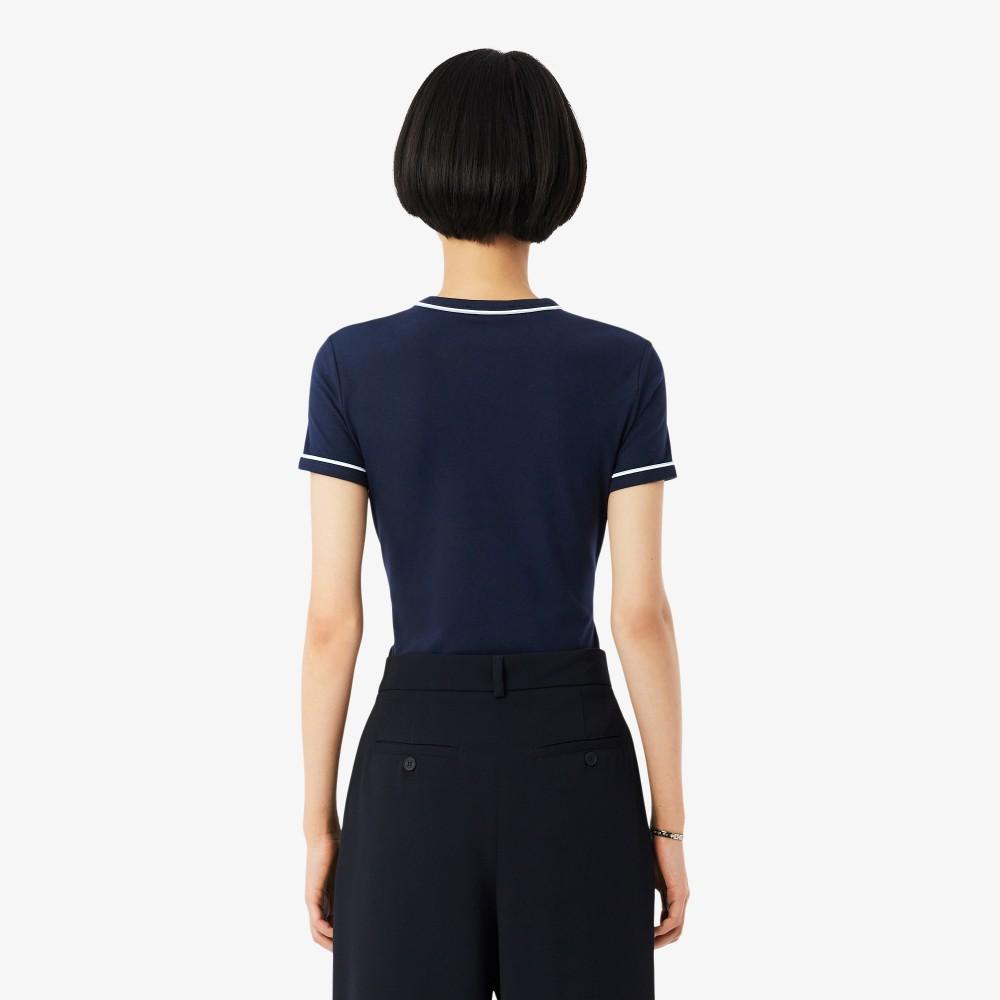 Lacoste Women's Slim Fit Jersey Short Sleeve T-Shirt TF5289-56G3UI