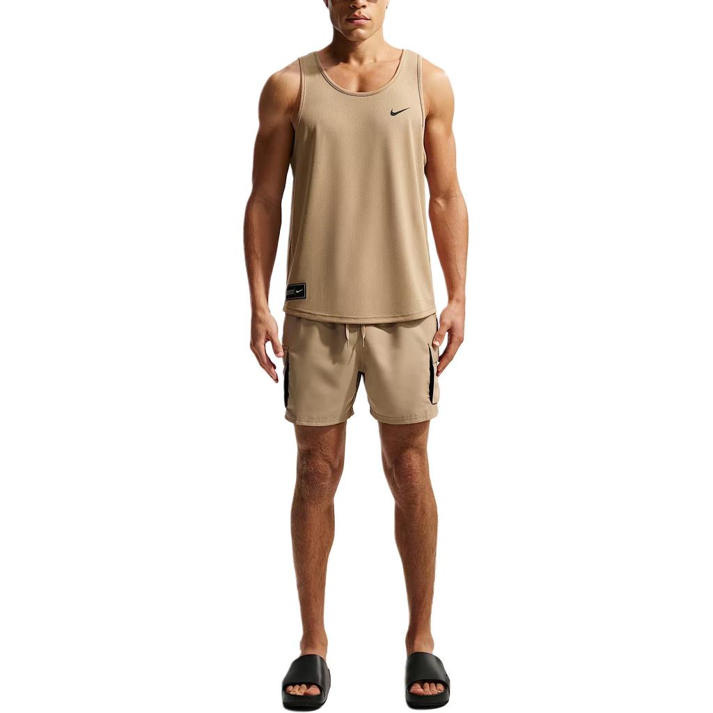 Nike Tank Tops Men's Apricot Tea Brown/Cool Gray/Black/Black Crew Neck Moderate Other HV7073-244