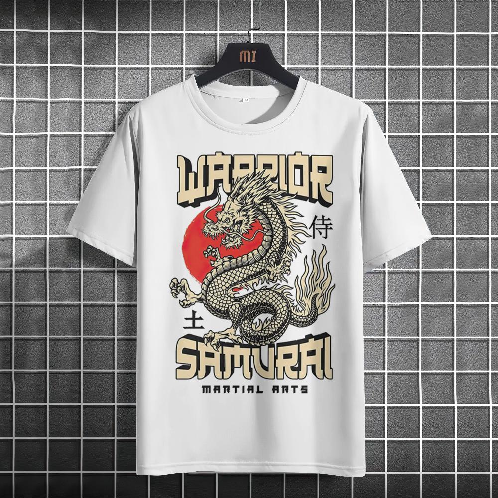 Year of the Dragon Men's T-shirt China Style Casual Short-sleeved New Year Clothing For Men O Neck Loose Sweatshirt Fashion Tees