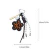 Yogodlns Matte Leopard Print Flower Mini Backpack Hanging Handbag Pendant Bag Pendant Bags Accessories