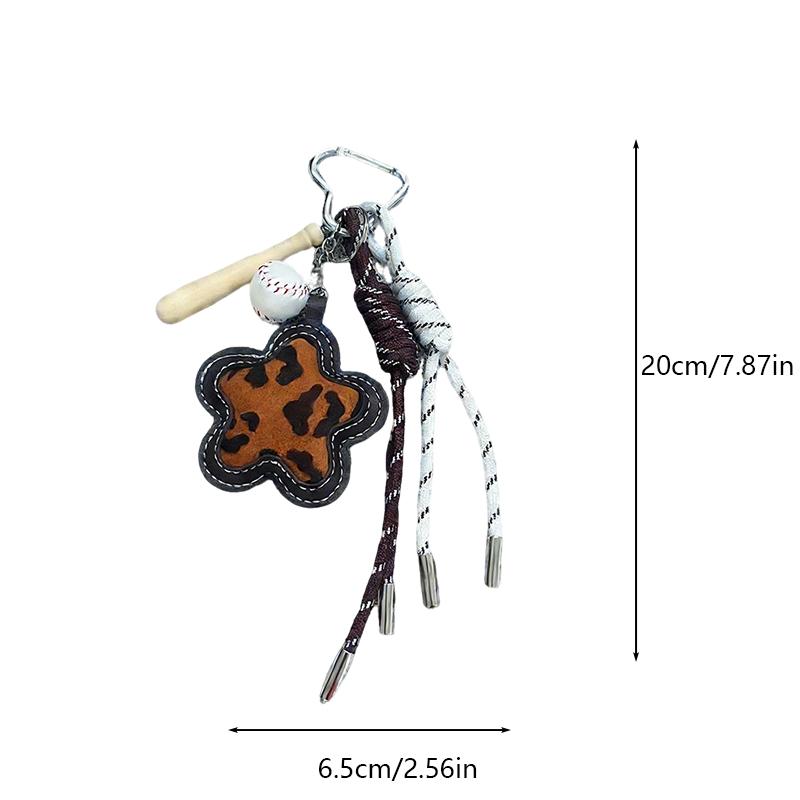 Yogodlns Matte Leopard Print Flower Mini Backpack Hanging Handbag Pendant Bag Pendant Bags Accessories