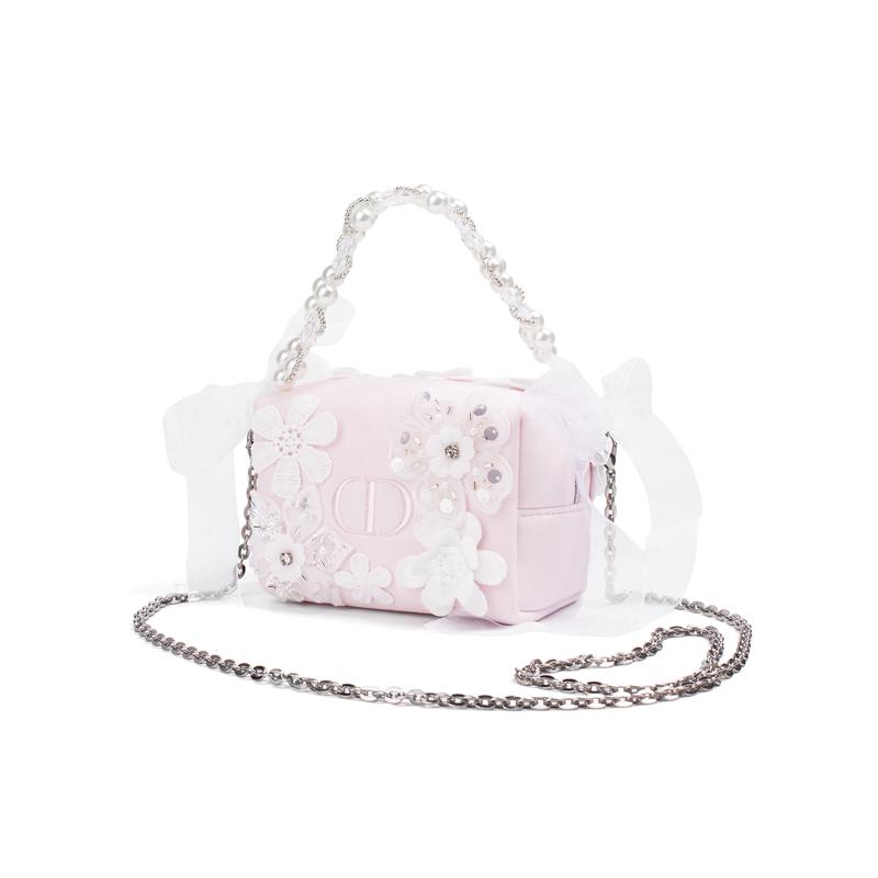 Dior [Personalisierte Kosmetiktasche] Amber Feifeixu Romantisch und Elegant Spitze Kühl Französisch Rosa Tofu Weltraum Baumwolle Kosmetiktasche Aufbewahrung