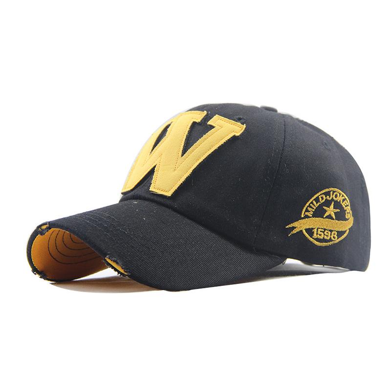 W-Letter Baseball Cap Fashion Outdoor Sun Visors Unisex Adjustable Cotton Sunshade Bonnet Hip Hop Holes Snapback Peaked Hat
